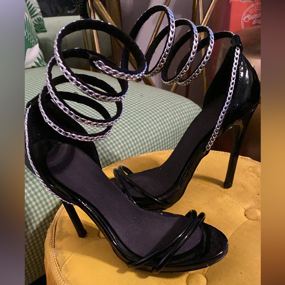 Wrap around ankle heels and bag